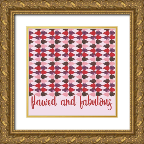 Flawed and Fabulous Gold Ornate Wood Framed Art Print with Double Matting by Stella & Jack Studio