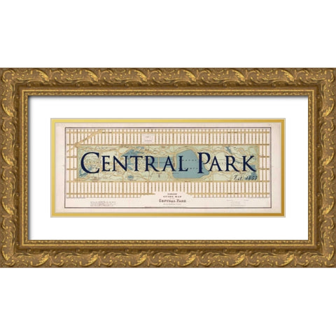 Central Park Gold Ornate Wood Framed Art Print with Double Matting by Carlson, Tina