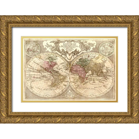 Totius Mundi Gold Ornate Wood Framed Art Print with Double Matting by Carlson, Tina