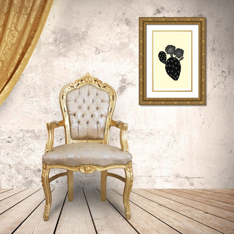 Cactus 2BW Gold Ornate Wood Framed Art Print with Double Matting by Carlson, Tina