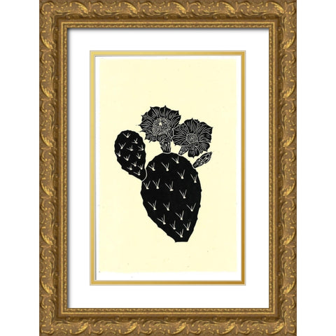 Cactus 2BW Gold Ornate Wood Framed Art Print with Double Matting by Carlson, Tina