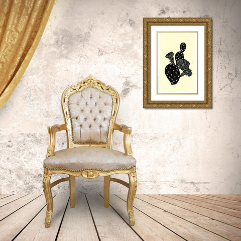 Cactus 3BW Gold Ornate Wood Framed Art Print with Double Matting by Carlson, Tina
