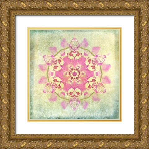 Orchid Circle 2 Gold Ornate Wood Framed Art Print with Double Matting by Carlson, Tina
