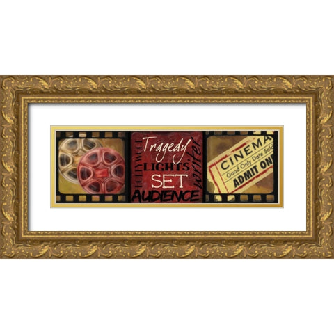 LIGHTS  CAMERA  ACTION C Gold Ornate Wood Framed Art Print with Double Matting by Greene, Taylor