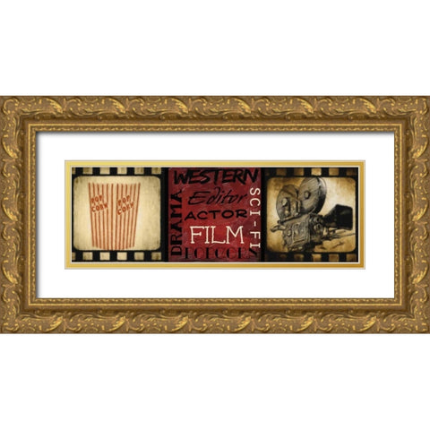 LIGHTS CAMERA ACTION E Gold Ornate Wood Framed Art Print with Double Matting by Greene, Taylor