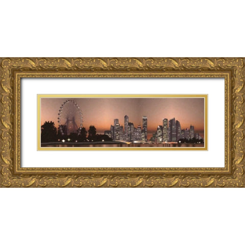 FERRIS WHEEL Gold Ornate Wood Framed Art Print with Double Matting by Greene, Taylor