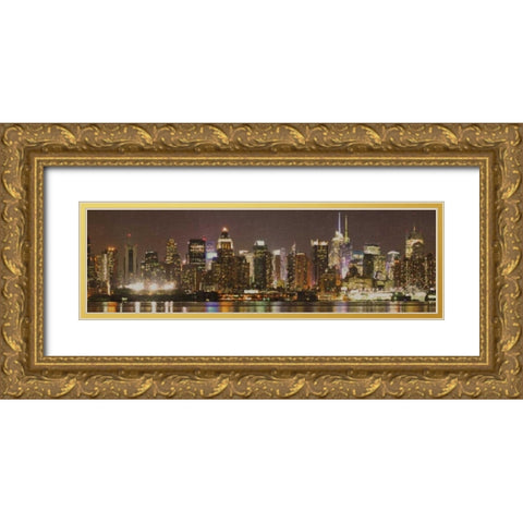 Sepia Skyline Gold Ornate Wood Framed Art Print with Double Matting by Greene, Taylor