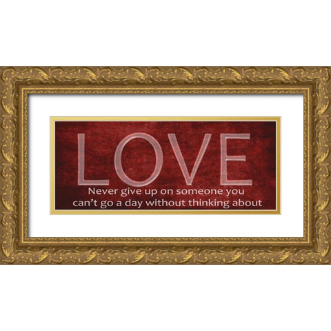 Love Panel Gold Ornate Wood Framed Art Print with Double Matting by Greene, Taylor