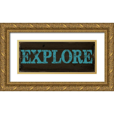 EXPLORE 2 Gold Ornate Wood Framed Art Print with Double Matting by Greene, Taylor