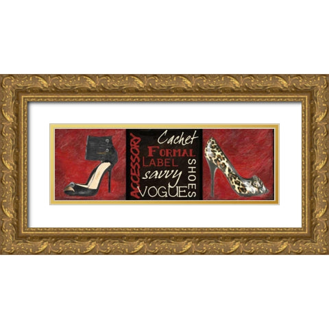 Fashion 9 Patch D Gold Ornate Wood Framed Art Print with Double Matting by Greene, Taylor