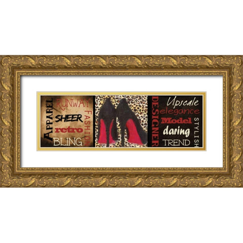 Fashion 9 Patch E Gold Ornate Wood Framed Art Print with Double Matting by Greene, Taylor
