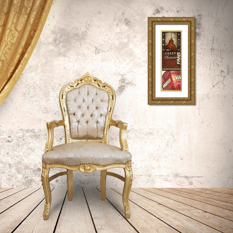 Travel 9 Patch A Gold Ornate Wood Framed Art Print with Double Matting by Greene, Taylor