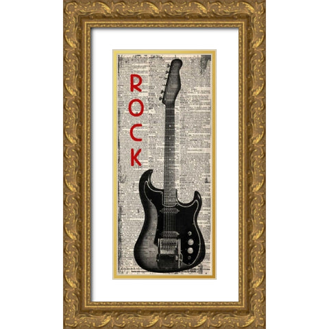 ROCK PANEL Gold Ornate Wood Framed Art Print with Double Matting by Greene, Taylor