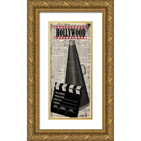 HOLLYWOOD Gold Ornate Wood Framed Art Print with Double Matting by Greene, Taylor