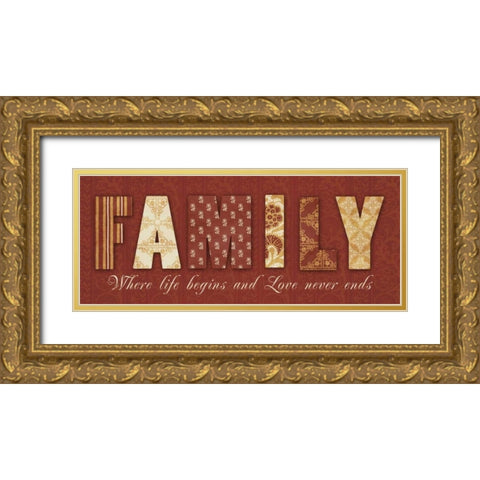 FAMILY Gold Ornate Wood Framed Art Print with Double Matting by Greene, Taylor