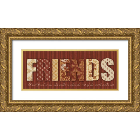 FRIENDS Gold Ornate Wood Framed Art Print with Double Matting by Greene, Taylor