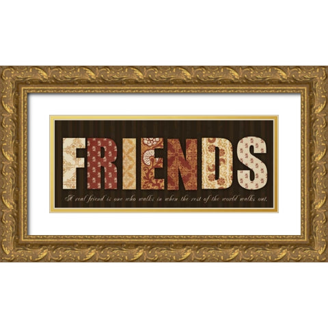 FRIENDS Gold Ornate Wood Framed Art Print with Double Matting by Greene, Taylor