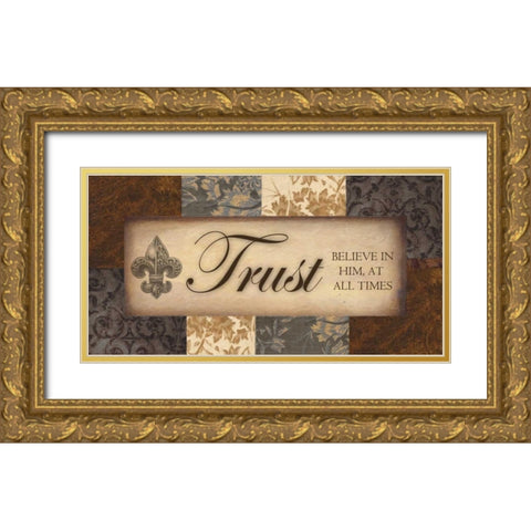 TRUST  NEUTRALS Gold Ornate Wood Framed Art Print with Double Matting by Greene, Taylor