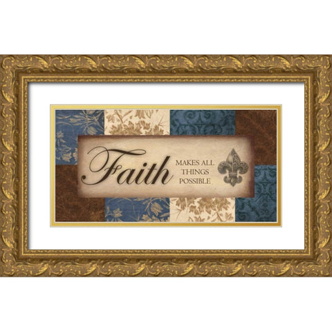FAITH  Gold Ornate Wood Framed Art Print with Double Matting by Greene, Taylor