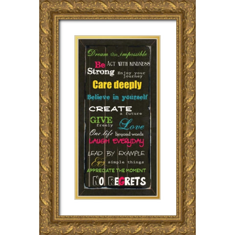 BE STRONG Gold Ornate Wood Framed Art Print with Double Matting by Greene, Taylor