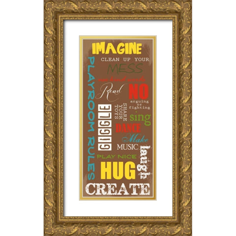 PLAYROOM Gold Ornate Wood Framed Art Print with Double Matting by Greene, Taylor