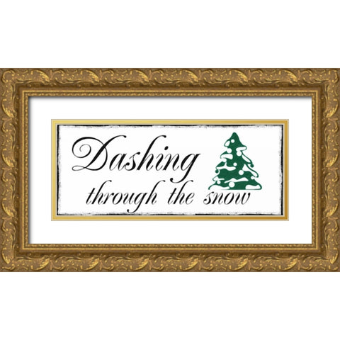 DASHING Gold Ornate Wood Framed Art Print with Double Matting by Greene, Taylor