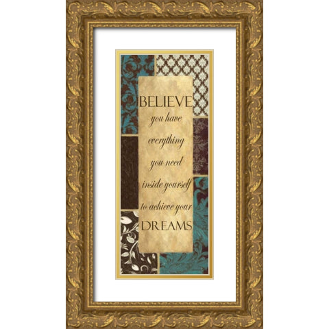 Believe 1 Gold Ornate Wood Framed Art Print with Double Matting by Greene, Taylor