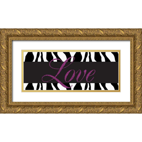 Love Glitter Gold Ornate Wood Framed Art Print with Double Matting by Greene, Taylor