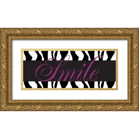 Smile Glitter Gold Ornate Wood Framed Art Print with Double Matting by Greene, Taylor