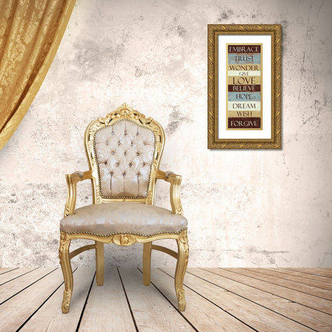EMBRACE STRIPE ver2 Gold Ornate Wood Framed Art Print with Double Matting by Greene, Taylor