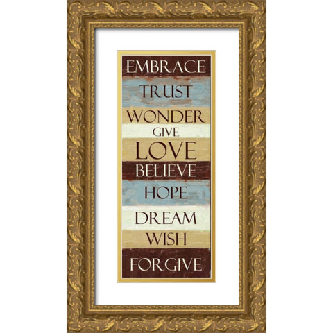EMBRACE STRIPE ver2 Gold Ornate Wood Framed Art Print with Double Matting by Greene, Taylor