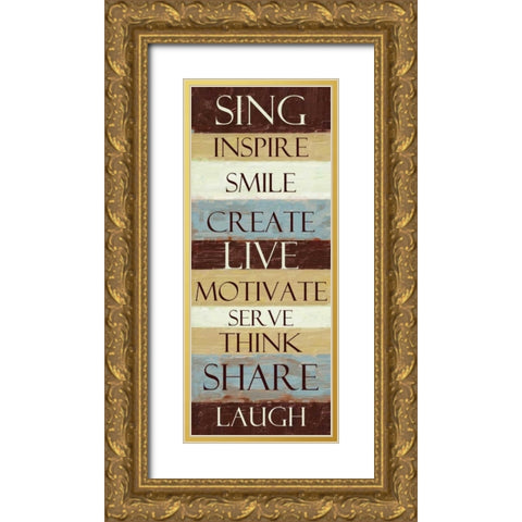 SING STRIPE ver 2 Gold Ornate Wood Framed Art Print with Double Matting by Greene, Taylor