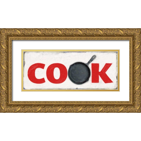 COOK SIGN Gold Ornate Wood Framed Art Print with Double Matting by Greene, Taylor