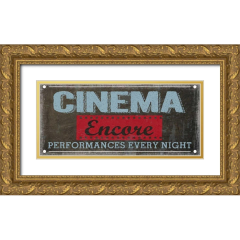 CINEMA ENCORE Gold Ornate Wood Framed Art Print with Double Matting by Greene, Taylor