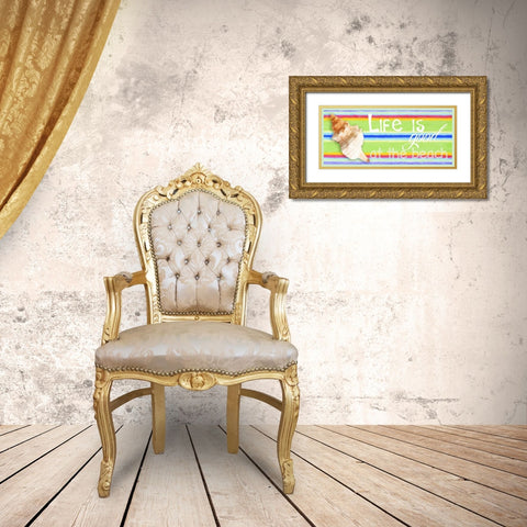 LIFE IS GOOD Gold Ornate Wood Framed Art Print with Double Matting by Greene, Taylor