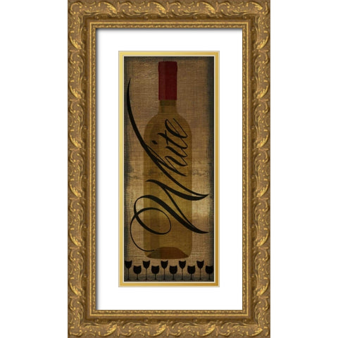 WHITE WINE Gold Ornate Wood Framed Art Print with Double Matting by Greene, Taylor