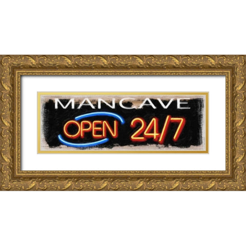 OPEN 24 7 Gold Ornate Wood Framed Art Print with Double Matting by Greene, Taylor