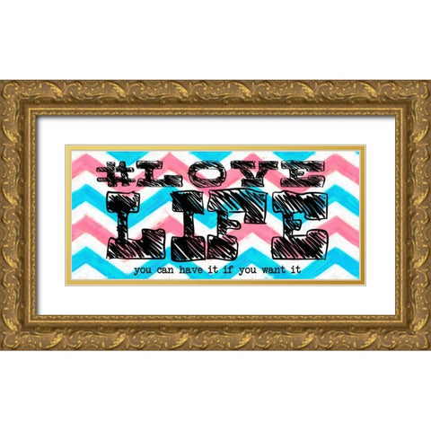 Love life Panel Gold Ornate Wood Framed Art Print with Double Matting by Greene, Taylor