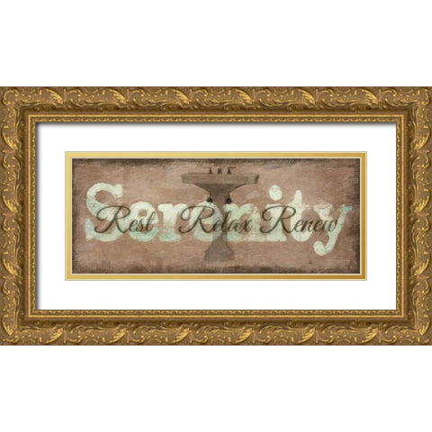 Serenity Gold Ornate Wood Framed Art Print with Double Matting by Greene, Taylor