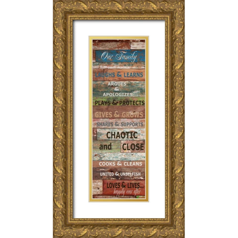 OUR FAMILY RUSTIC Gold Ornate Wood Framed Art Print with Double Matting by Greene, Taylor