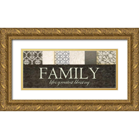 Family Blessing Gold Ornate Wood Framed Art Print with Double Matting by Greene, Taylor