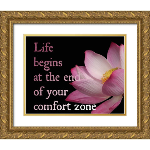 Life Begins Gold Ornate Wood Framed Art Print with Double Matting by Greene, Taylor