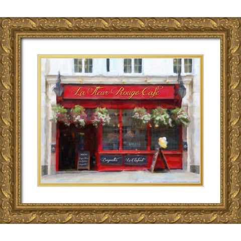 LA FLUER ROUGE Gold Ornate Wood Framed Art Print with Double Matting by Greene, Taylor
