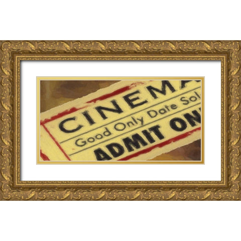 TICKET Gold Ornate Wood Framed Art Print with Double Matting by Greene, Taylor