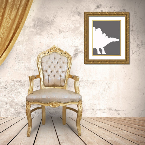 Dino 4 Gold Ornate Wood Framed Art Print with Double Matting by Greene, Taylor