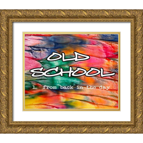 OLD SCHOOL Gold Ornate Wood Framed Art Print with Double Matting by Greene, Taylor