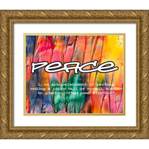 PEACE Gold Ornate Wood Framed Art Print with Double Matting by Greene, Taylor