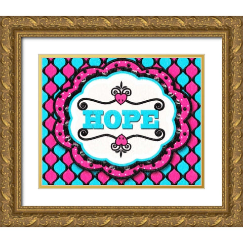 HOPE Gold Ornate Wood Framed Art Print with Double Matting by Greene, Taylor