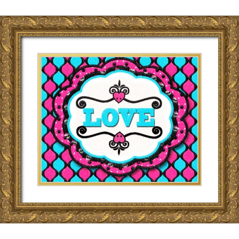 LOVE Gold Ornate Wood Framed Art Print with Double Matting by Greene, Taylor