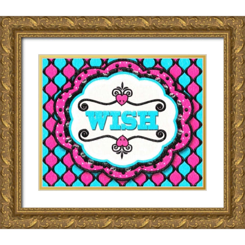 WISH Gold Ornate Wood Framed Art Print with Double Matting by Greene, Taylor
